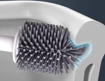 Silicone Toilet Brush Flex Toilet Brush No-Slip Long Handle Soft Silicone Bristle Clean Toilet Corner Easily for Western and Indian Toilet Bathroom Cleaning(Round) - Image 3